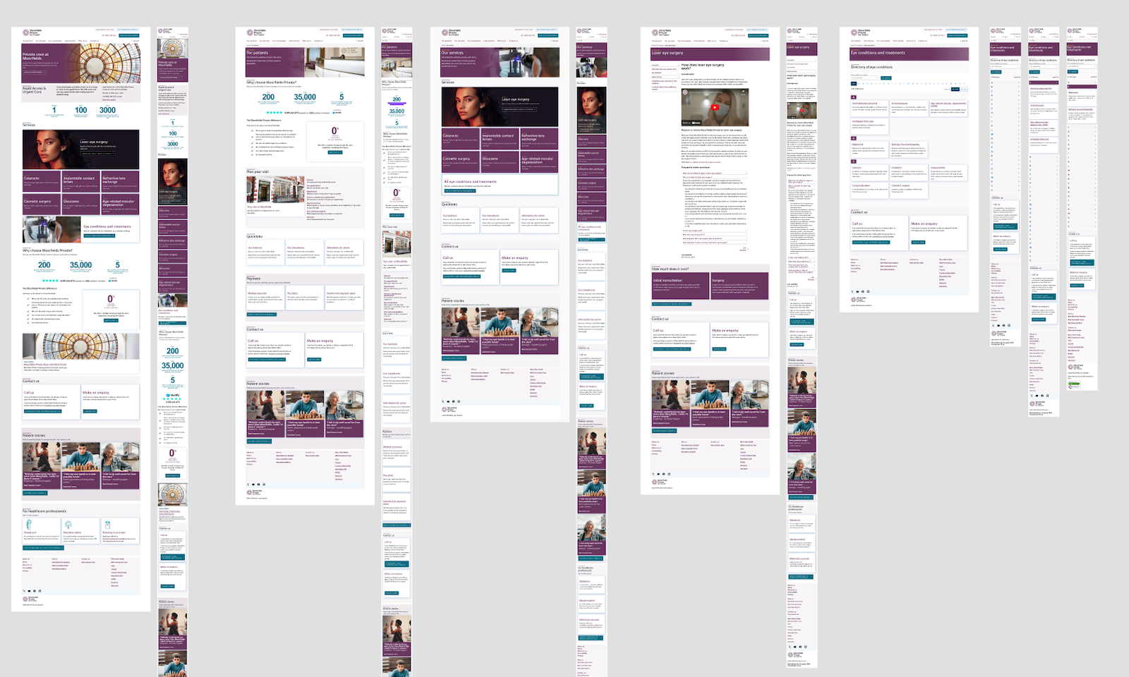Figma designs for Private care site